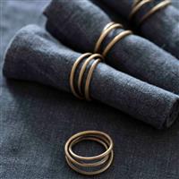 Garden Trading Brompton Napkin Rings, Set of 4, Antique Brass