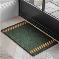 Garden Trading Triple Stripe Doormat, Small, Forest Green