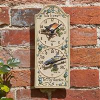 Smart Garden Outdoor Birdberry Clock & Thermometer, Cream