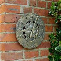 Smart Garden Outdoor Sun & Moon Wall Clock, 12", Gold