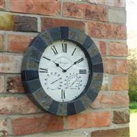 Smart Garden Outdoor Stonegate Wall Clock, 14", Black