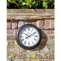 Smart Garden Outdoor Biarritz Wall Clock, 12", Silver