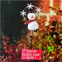 Smart Garden Frosty Snowman Stake, White Black & Red