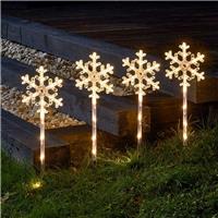 Smart Garden Snow Dcor Stake Lights, Set of 4, Warm White