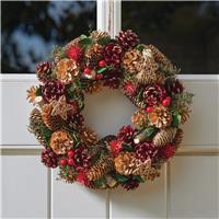 Smart Garden Three Kings Wreath, 50cm, Red & Natural