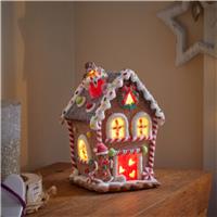 Three Kings LED Lit Gingerbread Candy Cottage Decoration