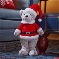 Smart Garden Standing Teddy Santa, Red & Cream