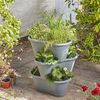 Smart Garden Stackable Planters, Set of 4, Slate