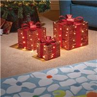 Smart Garden RedGold Braid Faux Gift Boxes