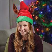 Smart Garden Dancing Santa Hat, Red Green & Brown