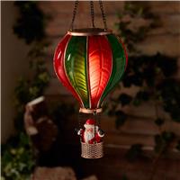 Smart Garden Santa Flaming Balloon Solar Light, XL, Red & Green