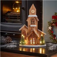 Smart Garden DecorWood InLit Church Ornament, Natural