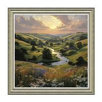 Meander Framed Picture, 92x92cm
