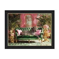 Tropical Lounging Zebra Framed Picture, 93x73cm