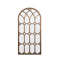 Gallery Khadra Window Pane Mirror, 150x79cm, Aged Bronze