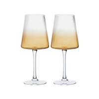 Anton Studio Design Empire Wine Glasses, Set of 2, Amber