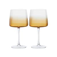 Anton Studio Design Empire Gin Glasses, Set of 2, Amber