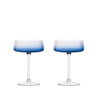 Anton Studio Design Empire Champagne Saucers, Set of 2, Blue