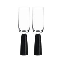 Anton Studio Design Oslo Champagne Flutes, Set of 2, Black