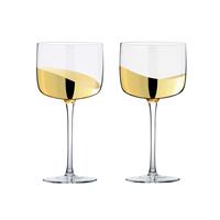 Anton Studio Design Wave Gin Glasses, Set of 2, Gold