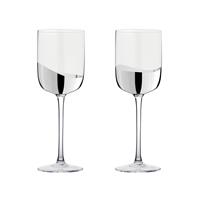 Anton Studio Design Wave Wine Glasses, Set of 2, Silver