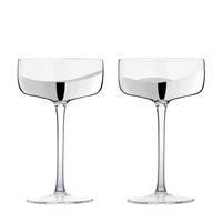 Anton Studio Design Wave Champagne Saucers, Set of 2, Silver