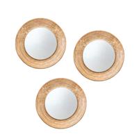 Gallery Knowle Mirrors, 51x51cm, Gold, Set of 3