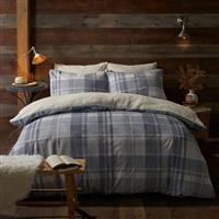 Fusion Mulford Check Sherpa Duvet Set, Single, Grey