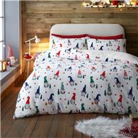 Fusion Festive Gonks Fleece Duvet Set, Double, White