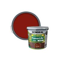 Ronseal One Coat Fencelife Paint, 5L, Red Cedar