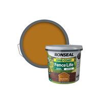 Ronseal One Coat Fencelife Paint, 5L, Harvest Gold