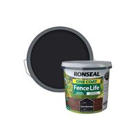 Ronseal One Coat Fencelife Paint, 5L, Tudor Black Oak