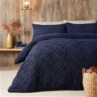 Fusion Romo Fleece & Sherpa Duvet Set, Single, Navy