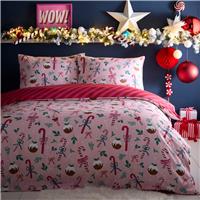 Fusion Festive Fancy Duvet Set, Single, Pink