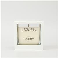 French Connection Lemongrass & Ginger Candle, 200g, Light Wood