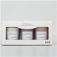 French Connection Pastel Candles, 3 x 50g, Multicolour