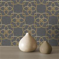 Muriva Marrakech Geometric Wallpaper, Gold & Grey