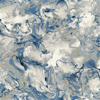 Muriva Elixir Marble Wallpaper, Blue & Gold