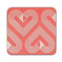 Beau & Elliot Vibe Coasters, Set of 4, Coral