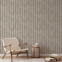 Muriva Woodgrain Panel Wallpaper, Natural