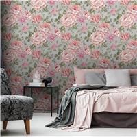 Muriva Fayre Floral Wallpaper, Pink & Grey