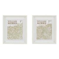 William Morris Stamp Framed Art Set of 2 36x30.5cm, Green