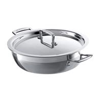 Le Creuset 3-Ply Stainless Steel Shallow Casserole with Lid, 24cm