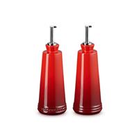 Le Creuset Stoneware Oil & Vinegar Set, Cerise
