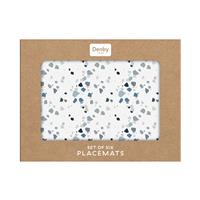 Denby Elements Blue Terrazzo Mats, Set of 6