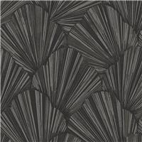 Belgravia Allegra Geometric Wallpaper, Black Glitter