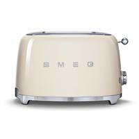 Smeg TSF01CRUK Retro 2 Slice Toaster, Cream