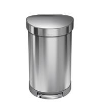 Simplehuman CW2030 Semi Round Pedal Bin, Brushed Stainless Steel, 45L