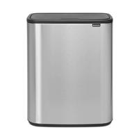 Brabantia Bo Touch Bin, 30L & 30L, Matt Steel