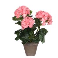 Edelman Hydrangea Artificial Potted Plant, Pink